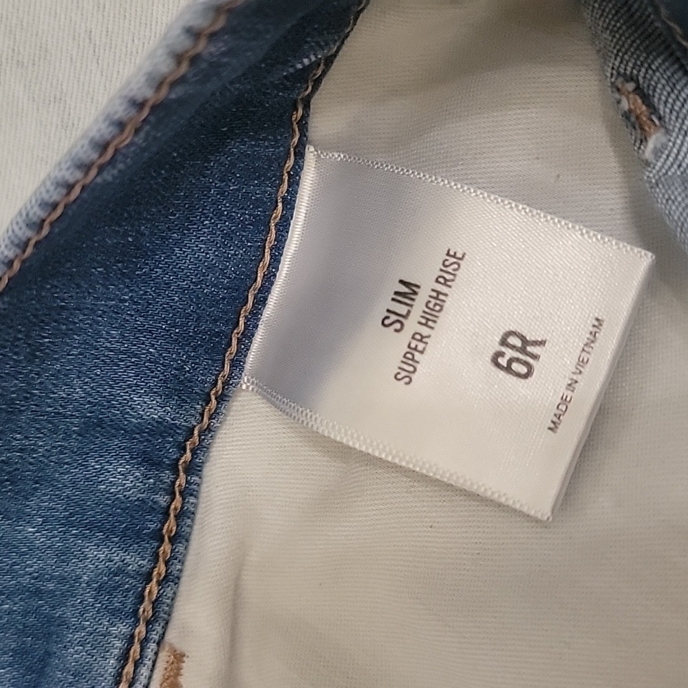 Express Light Blue Slim Super High Rise Jeans Size 6 - Picture 5 of 10